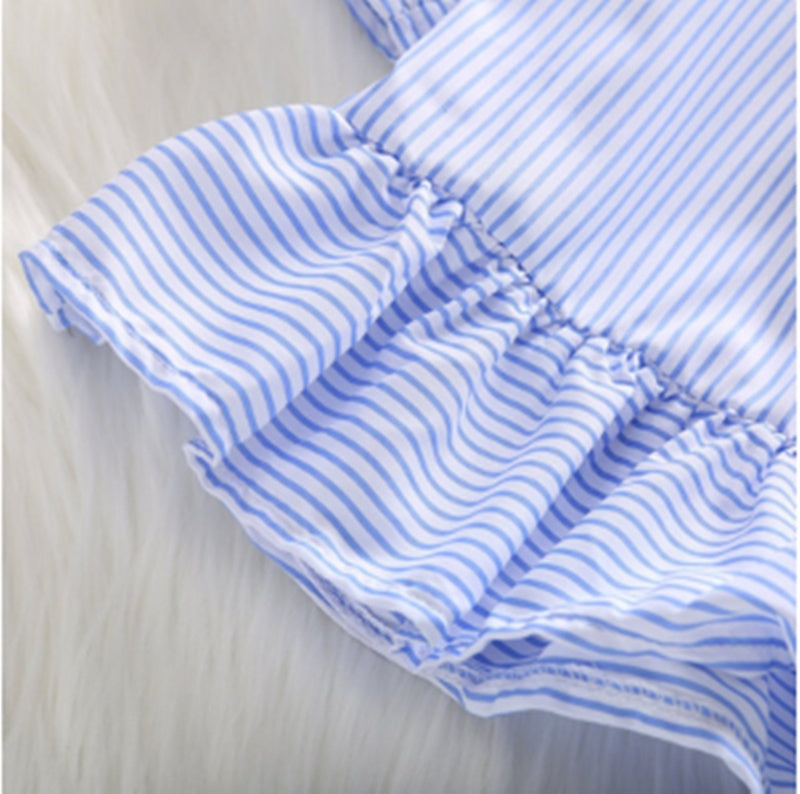 Boutique Fată Blugi Kit la pachet Top rupt cu dungi