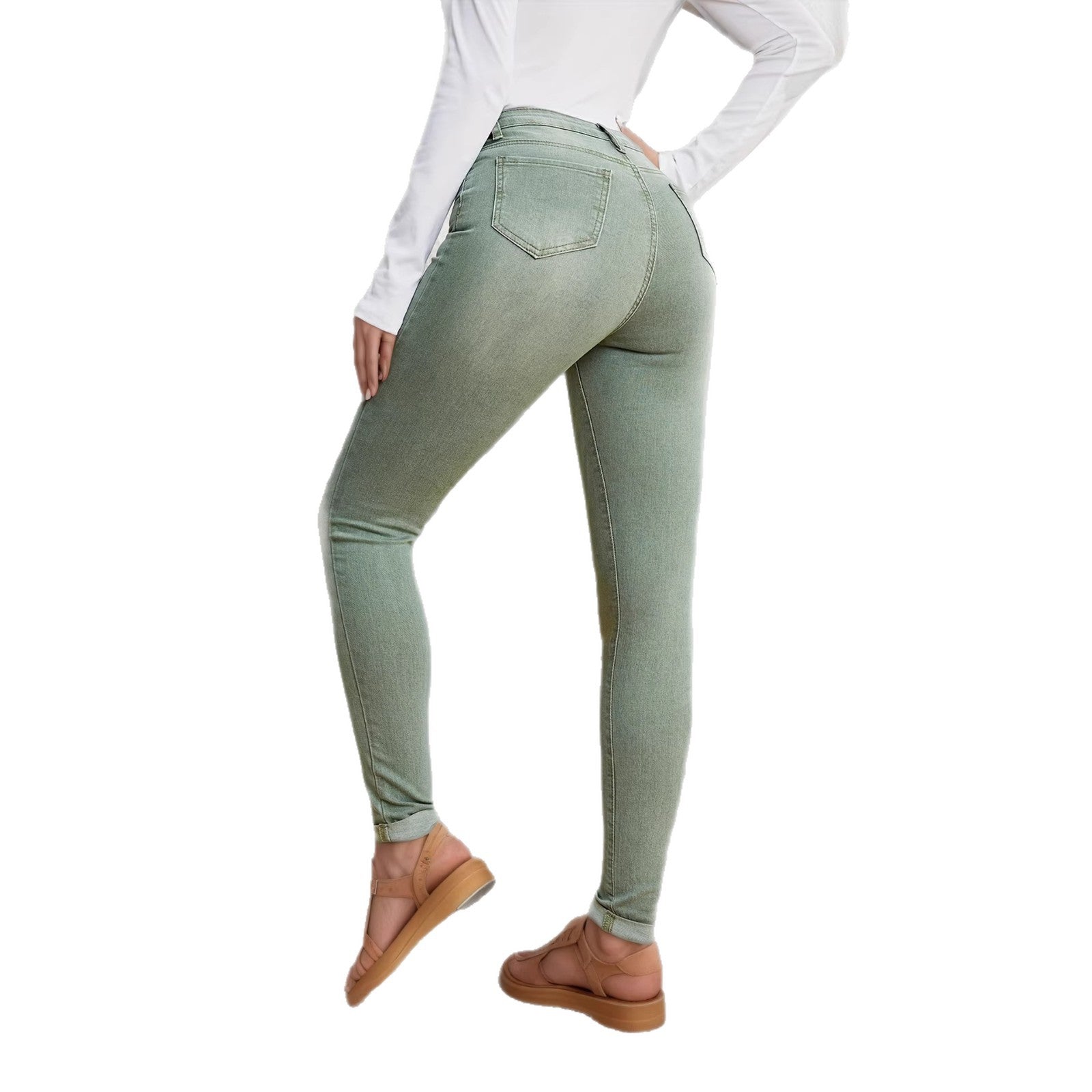 Blugi slim-fit elastici personalizați de damă