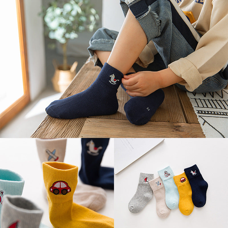 Children's socks combed cotton bow