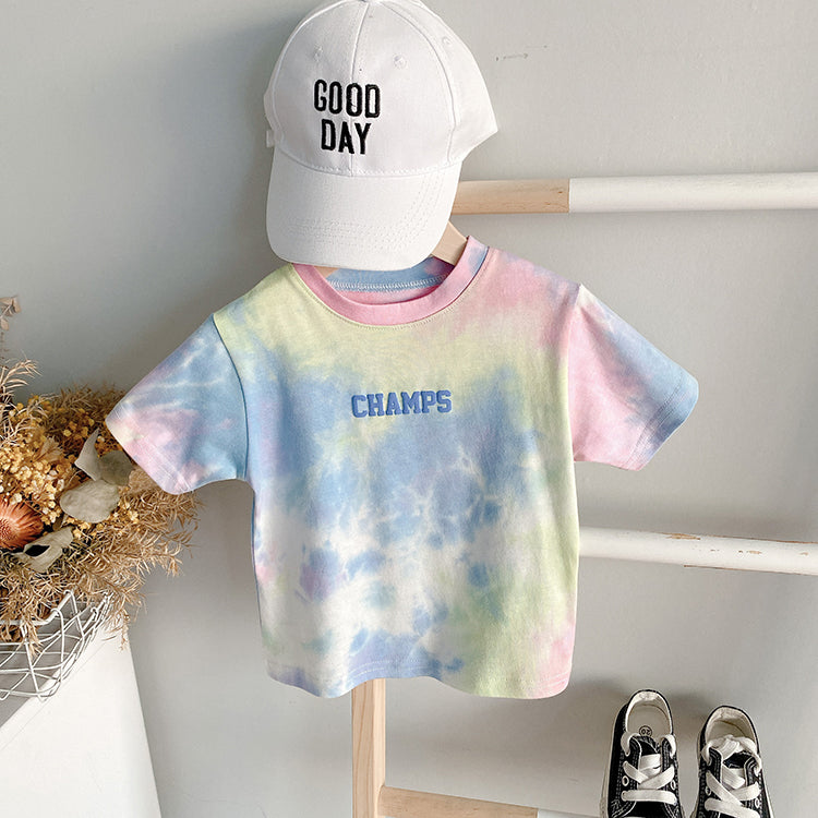 Tricou de bebeluș tie-dye cu mânecă scurtă