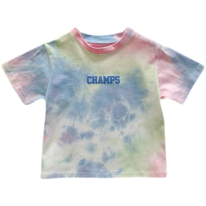 Tricou de bebeluș tie-dye cu mânecă scurtă