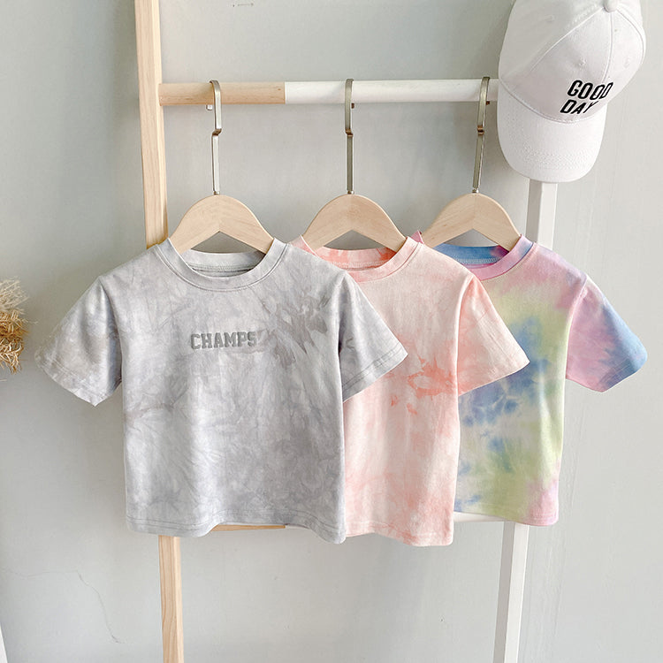 Tricou de bebeluș tie-dye cu mânecă scurtă