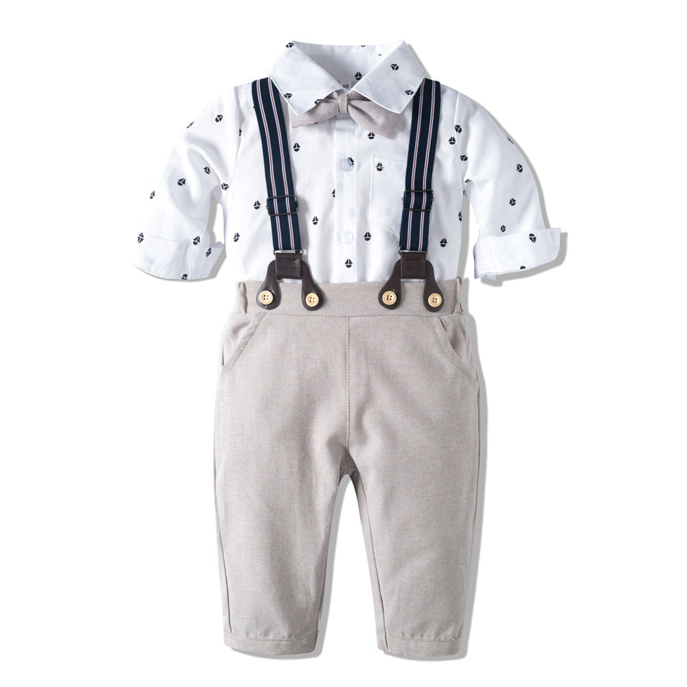 Costum tip salopetă cu mânecă lungă, Haine bebeluși, Haine băieței