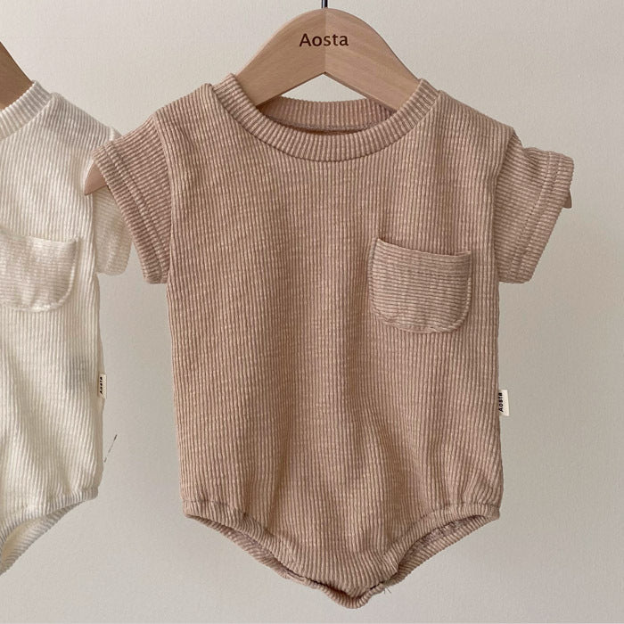 Îmbrăcăminte pentru copii Tricou de vară Haine pentru bebeluși Salopetă bebeluși tip sac cu burtică triunghiulară, culoare uni - Pantaloni de copii casual, scurți, largi