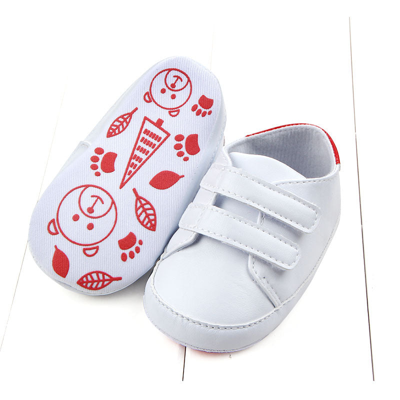 Spring And Autumn New Classic Sneakers Velcro Baby Shoes PU Leather Soft Sole Baby Toddler Shoes