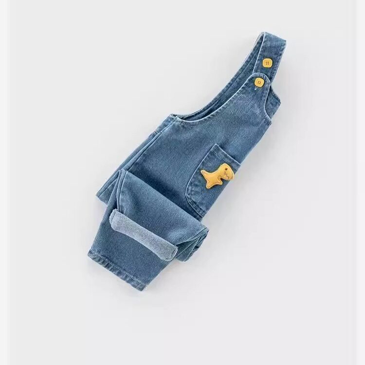 Loose-fit Fashionable Kids Denim Overalls