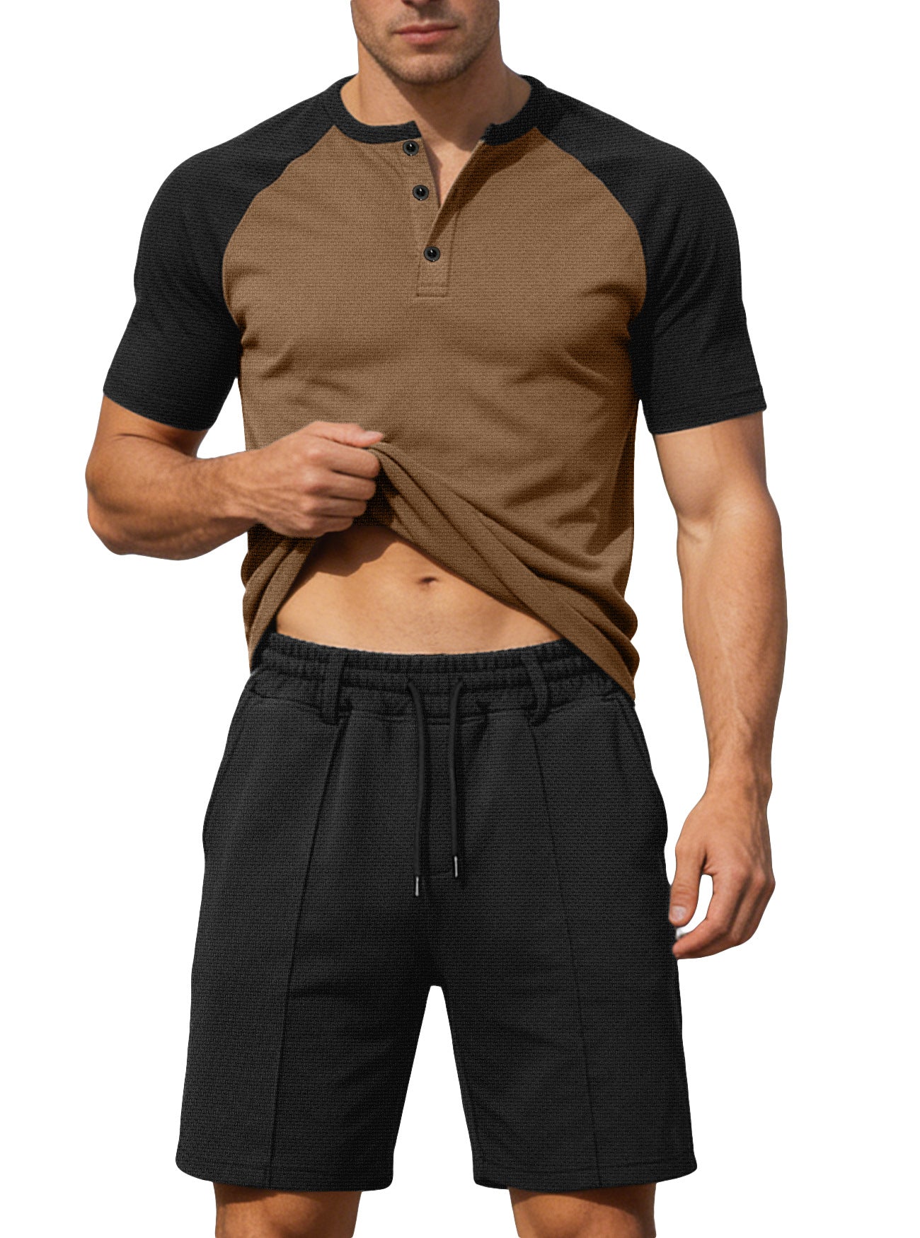 Set de vară pentru bărbați tricou și pantaloni scurți