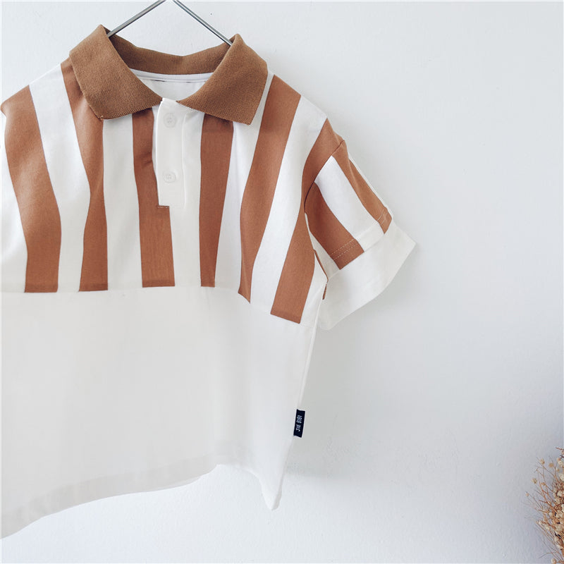 Tricou cu mânecă scurtă, cu dungi, pentru băieți