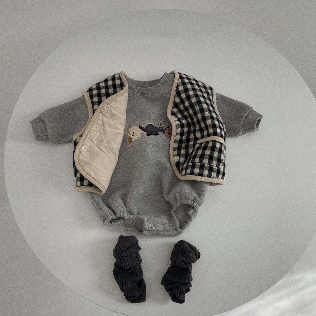 Round Neck Long Sleeve Baby Romper Triangle Romper