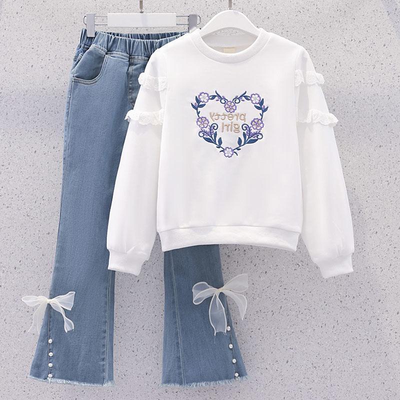 Girls’ Two-Piece Set – Long Sleeve, Crew Neck