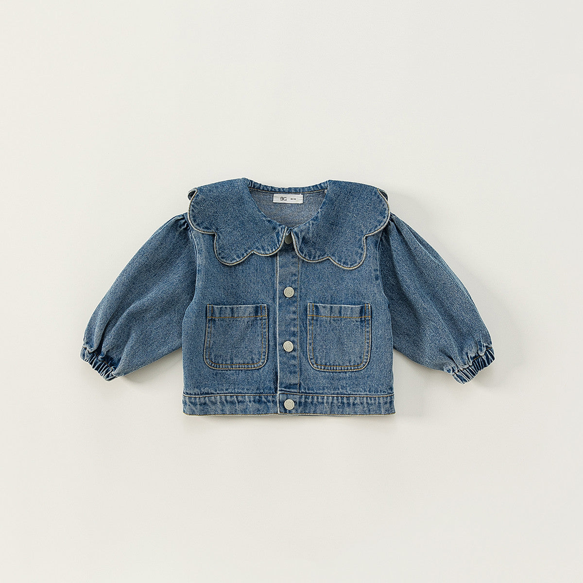 Girl's Denim Jacket Tops Western Style Doll Collar