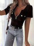 Women's Summer Fashion Knitted Slim-fit Pullover Top