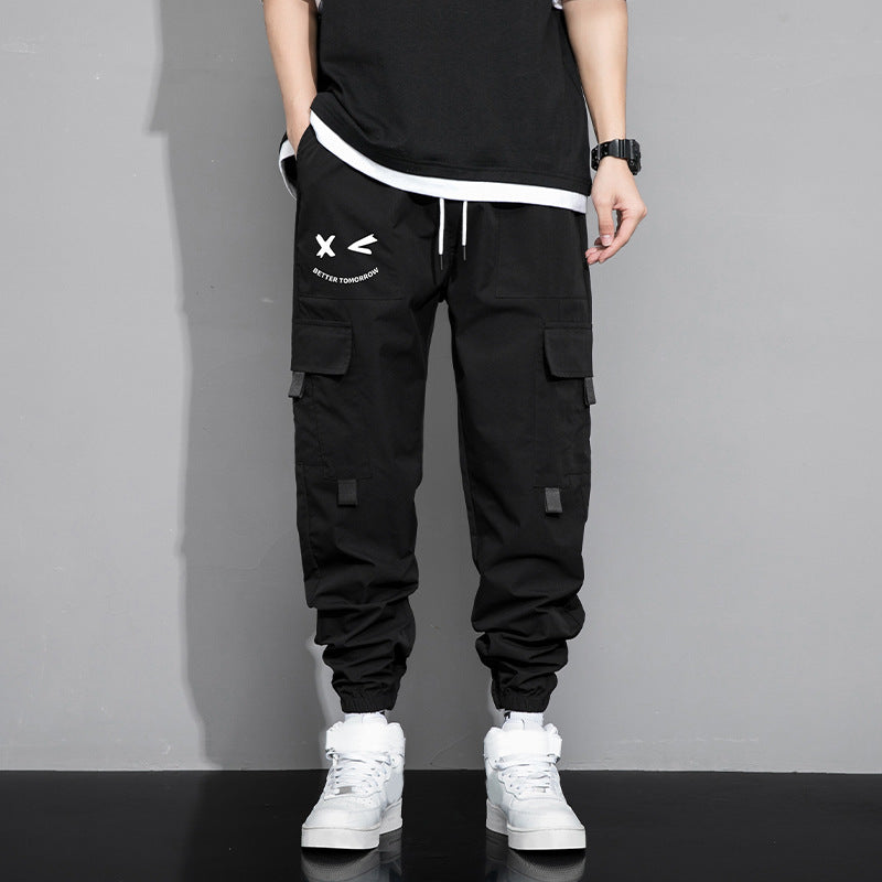 Pantaloni Cargo Bărbați Primăvară-Toamnă, Model Nou, Trendy, Lărgi, Versatili, de Exterior, Cu Buzunare Multiple, Casual