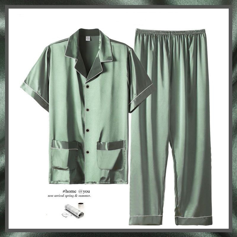 Costum subțire de casă pentru bărbați, cu mânecă scurtă și pantaloni scurți de vară