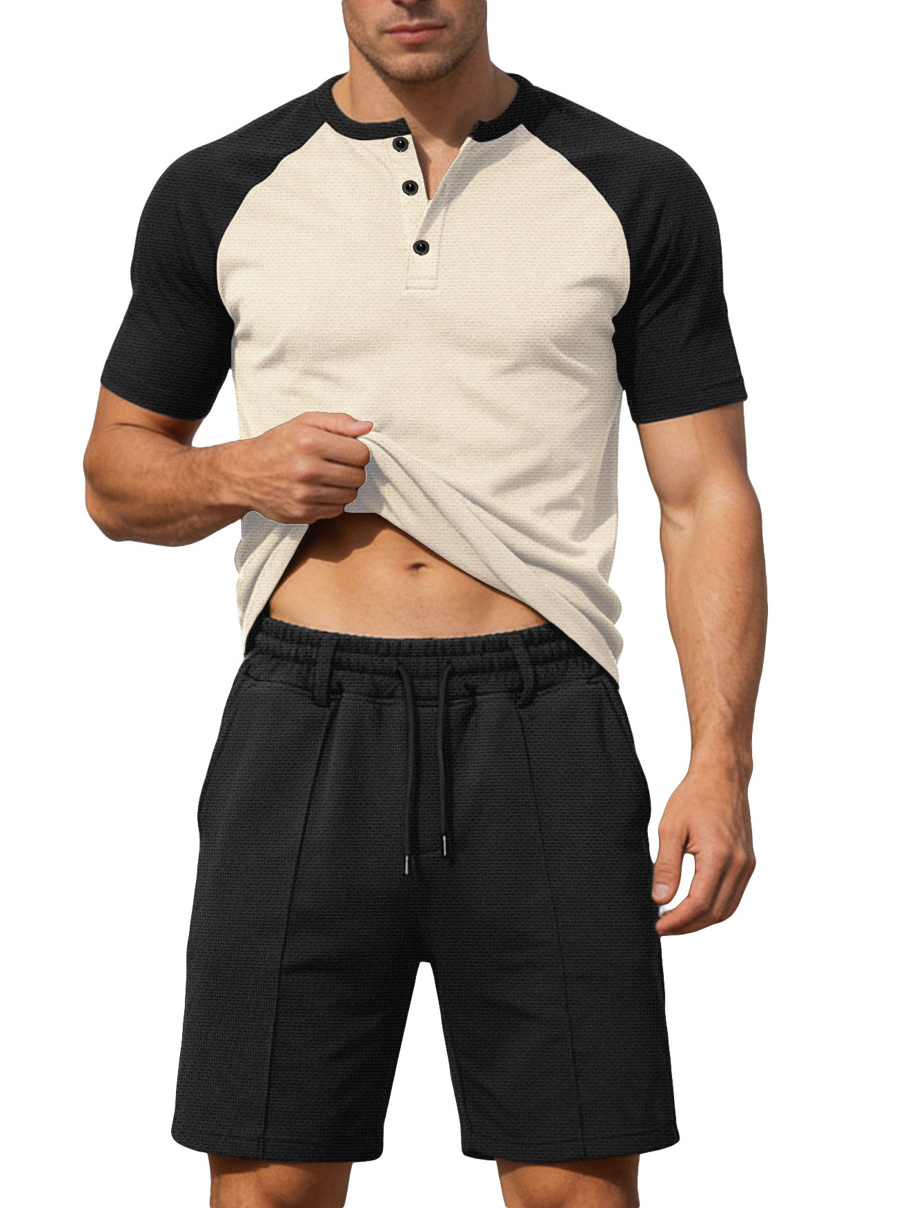 Set de vară pentru bărbați tricou și pantaloni scurți