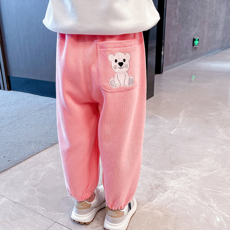 Girls Spring And Autumn New Foreign Style Outerwear Trousers