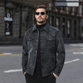 Geacă bărbătească din piele, stil vintage american, la modă, casual, streetwear