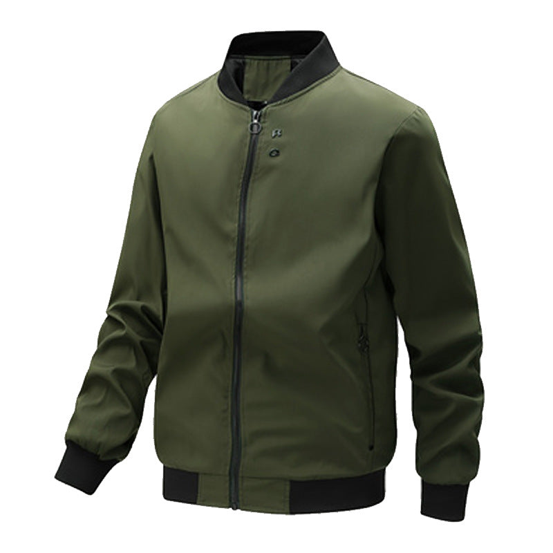 Men's Fashion Baseball Uniform Stand-up Collar Casual Jacket