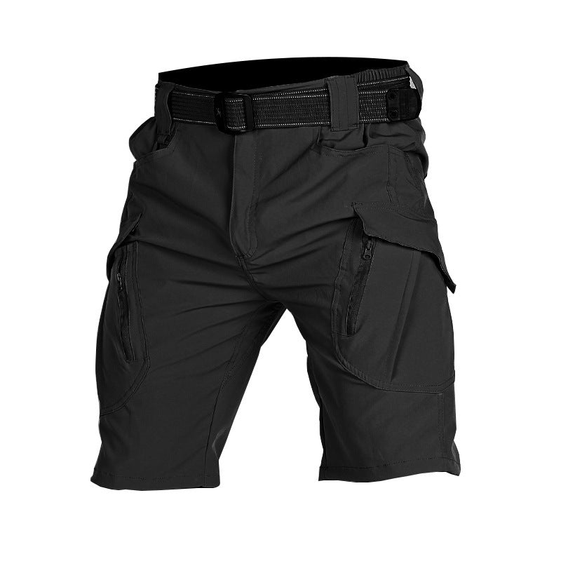 Pantaloni scurți bărbătești, tip salopetă, cu cinci puncte, respirabili, elastici, IX9, tactici, cu uscare rapidă