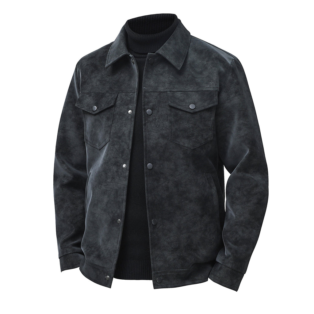Geacă bărbătească din piele, stil vintage american, la modă, casual, streetwear