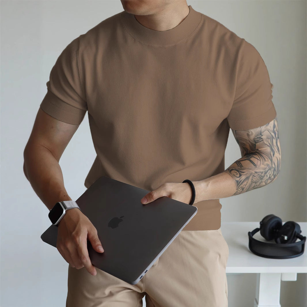 Tricou Casual De Lucru Cu Guler Mic Și Înalt