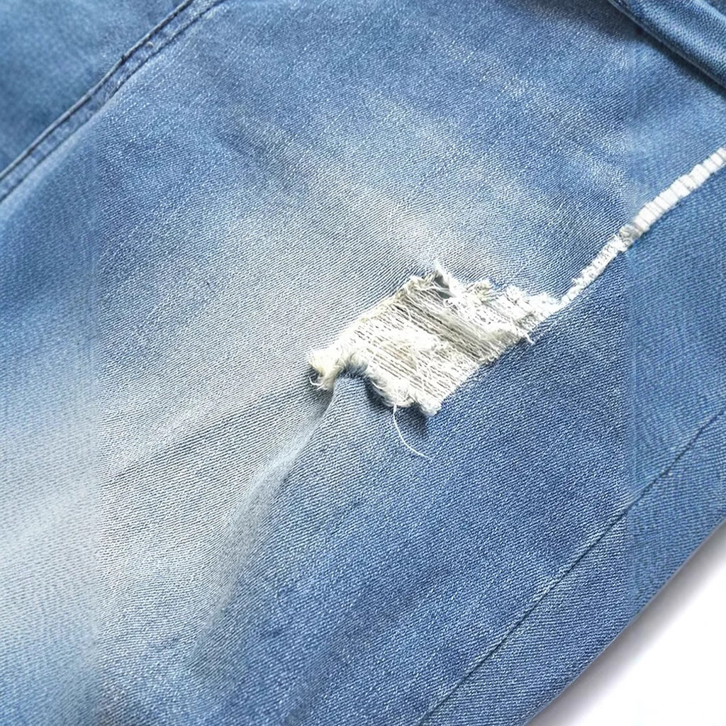 Blugi bărbați stil casual, de stradă, cu rupturi la modă