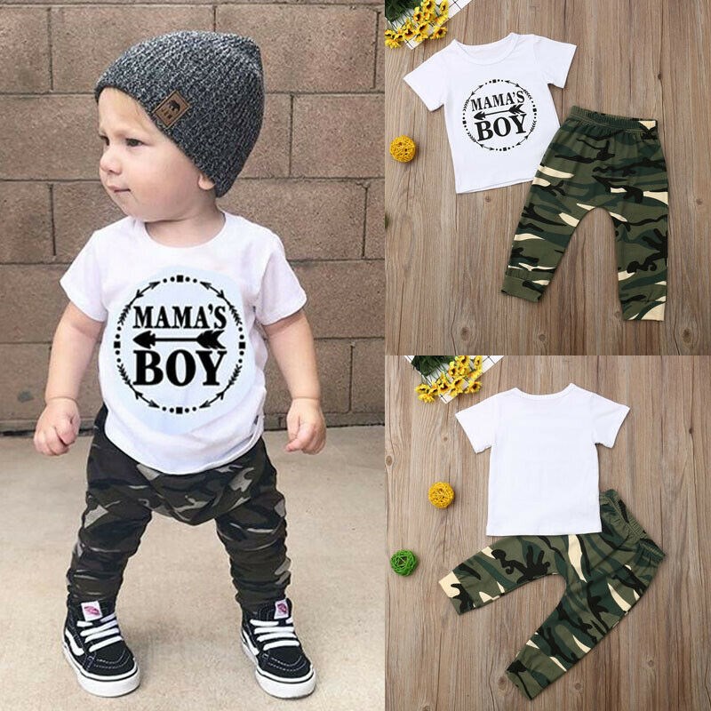 Haine de vară pentru băieți Set tricou și pantaloni din bumbac