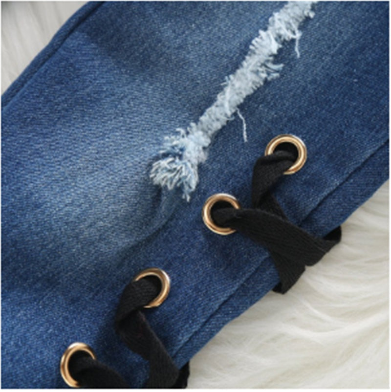 Boutique Fată Blugi Kit la pachet Top rupt cu dungi