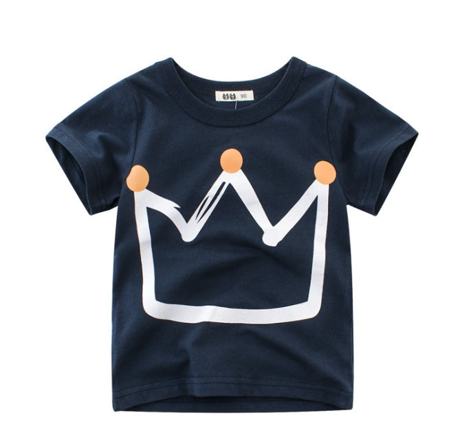 Îmbrăcăminte pentru copii Vară Nouă Coreeană Tricou de bumbac pentru băieți Comoară pentru bărbați în Mâneci Scurte pentru copii