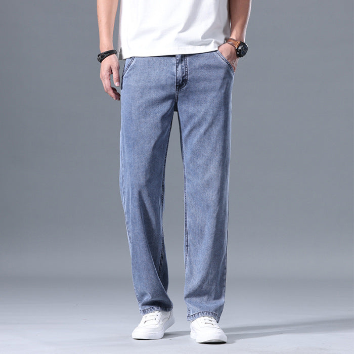 Lyocell Jeans Men's Loose Straight Casual