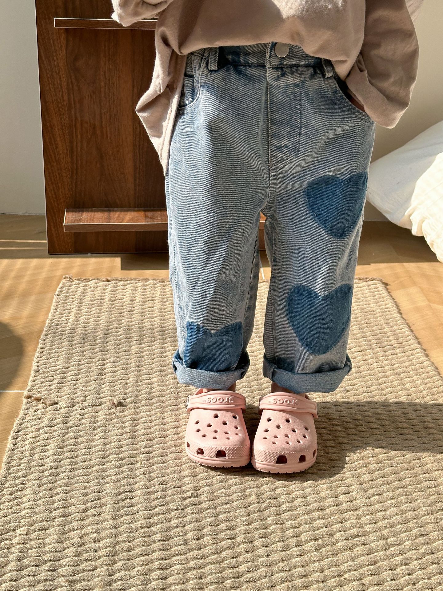 Pantaloni drepti casual din blugi moi pentru copii