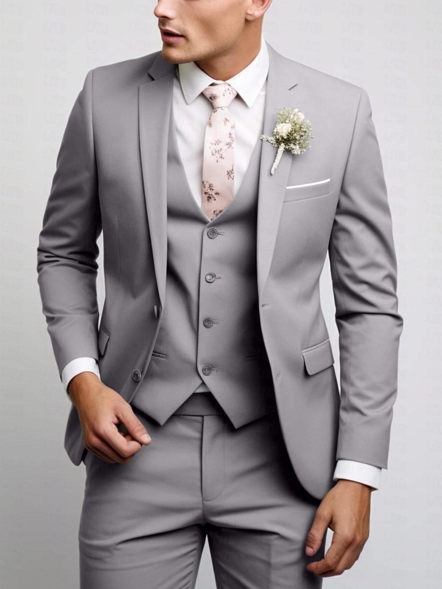 Set de costum casual versatil pentru bărbați cu doi nasturi