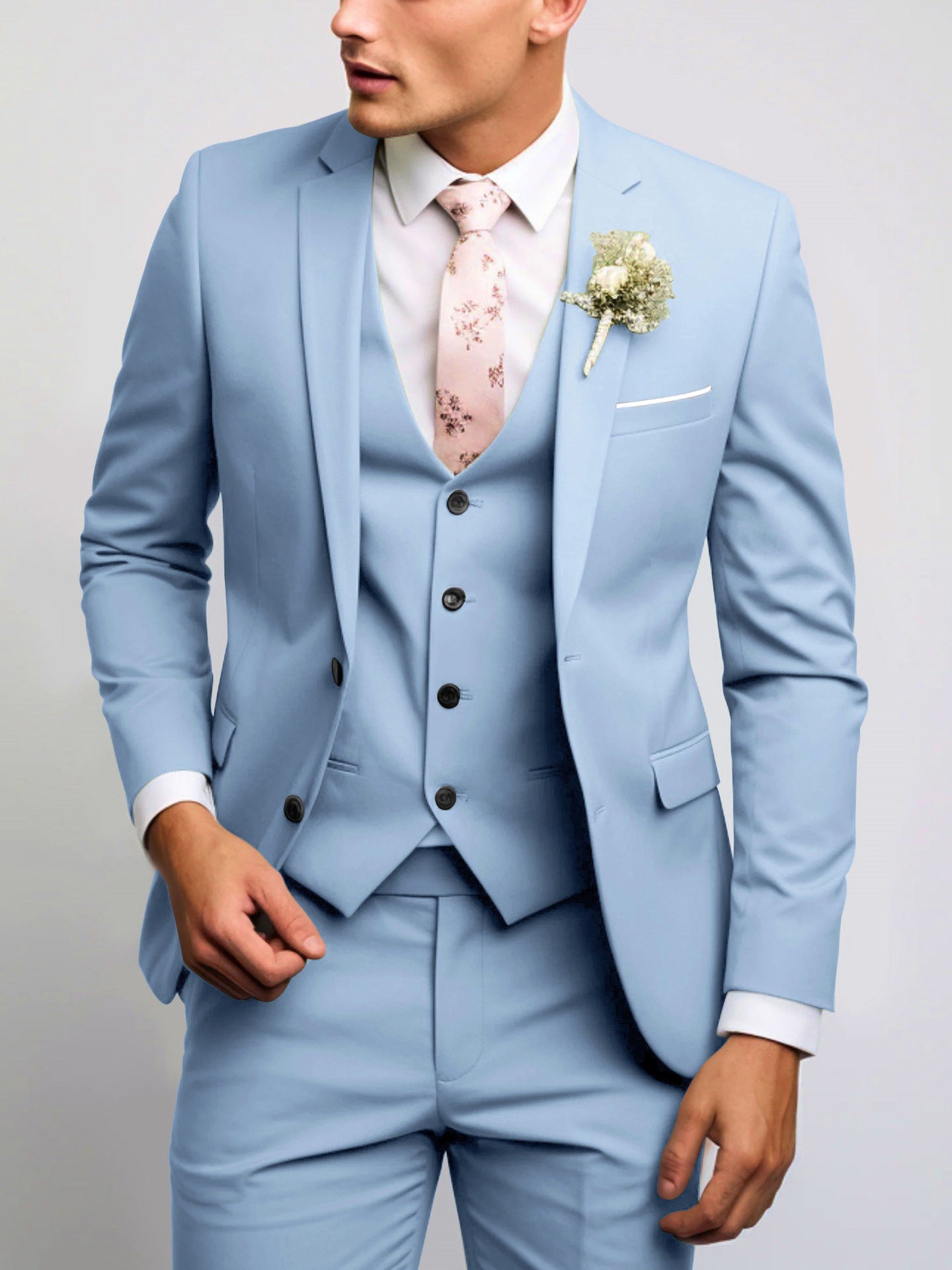 Set de costum casual versatil pentru bărbați cu doi nasturi
