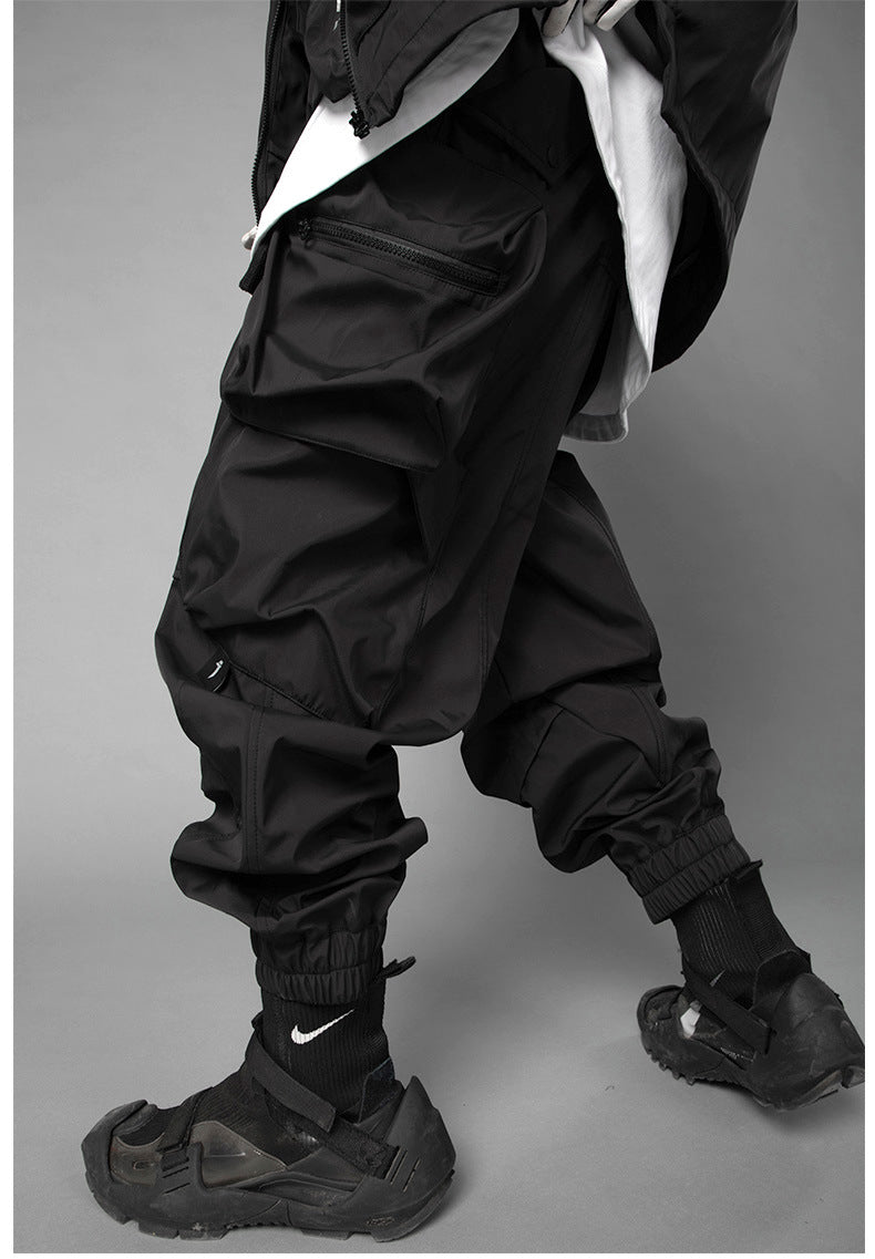 Spring Drawstring Functional Tactical Pants For Men