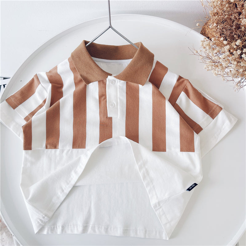 Tricou cu mânecă scurtă, cu dungi, pentru băieți