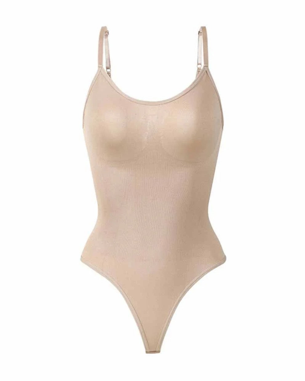Seamless Tummy Control Round Neck Thong Tank Top Body Shaper Bodysuits