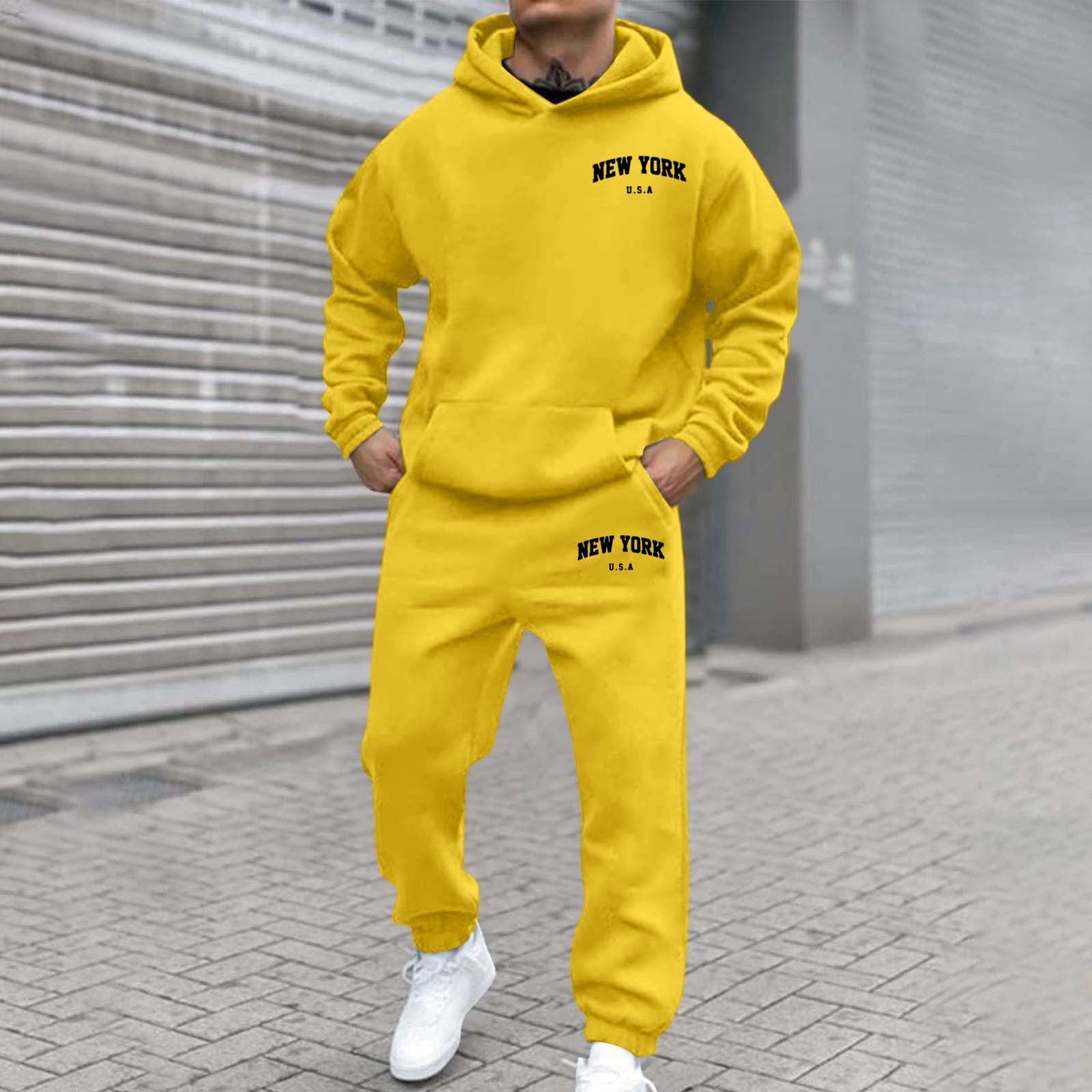 Set de hanorac și bluză sport de bărbați, căptușite cu fleece și imprimate