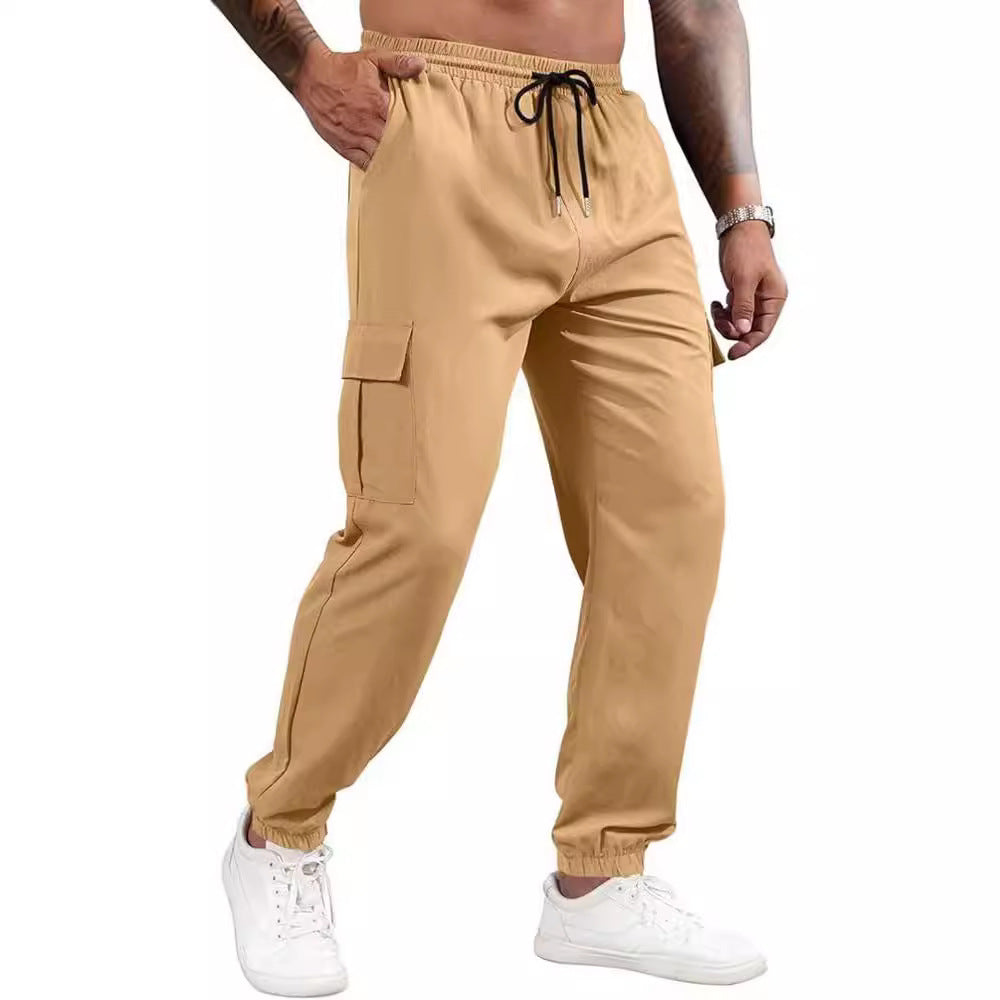 Pantaloni cargo drepți, largi, cu multiple buzunare