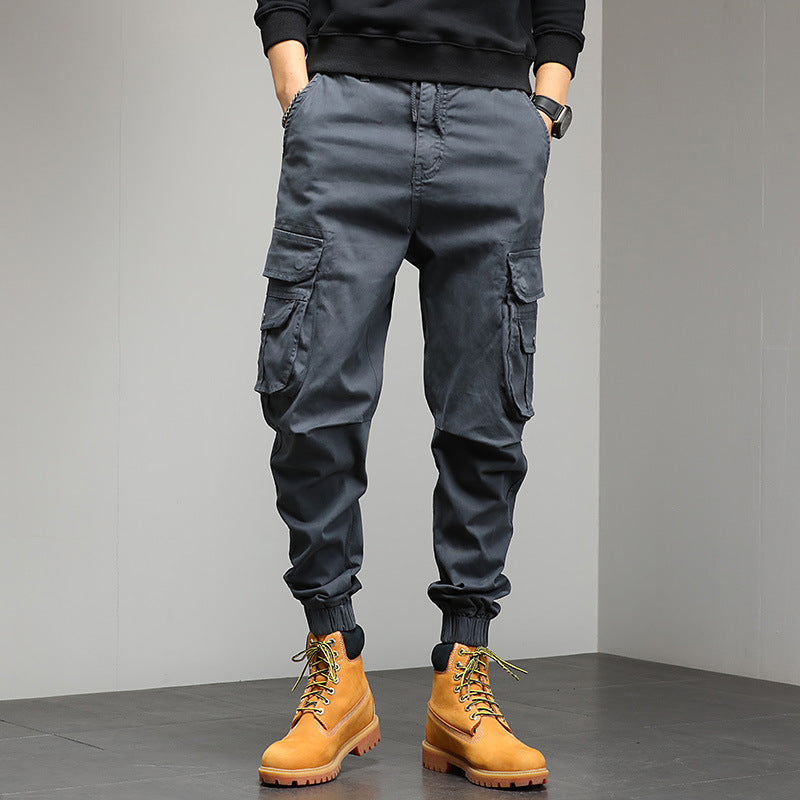 Pantaloni casual bărbați, brand de modă, cu mai multe buzunare