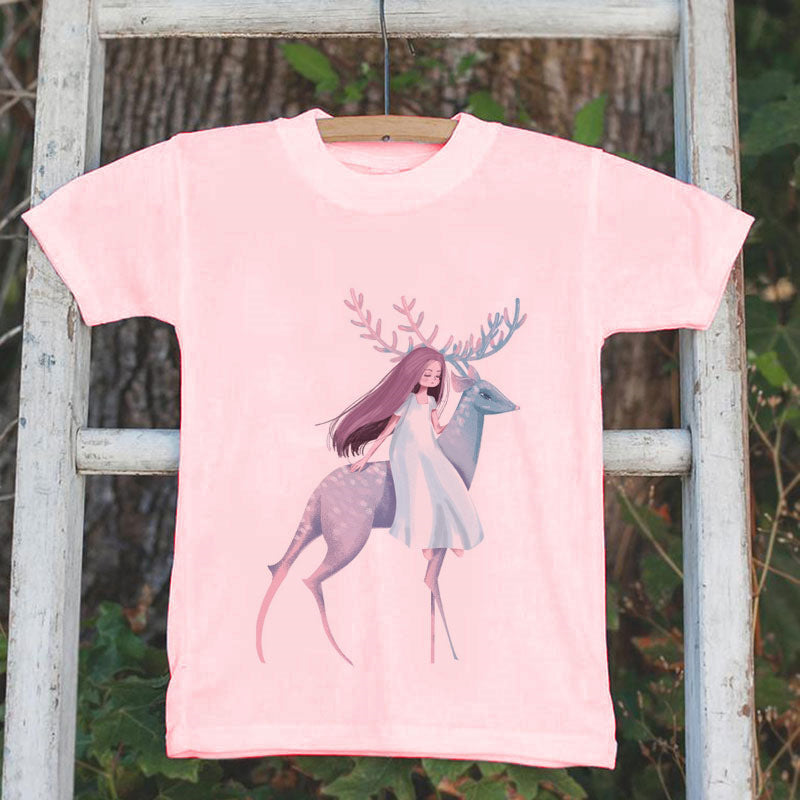Îmbrăcăminte de vară coreeană pentru copii, tricou din bumbac cu mânecă scurtă pentru copii, cămașă tip desene animate pentru fete, cămașă cu mânecă scurtă pentru fetițe
