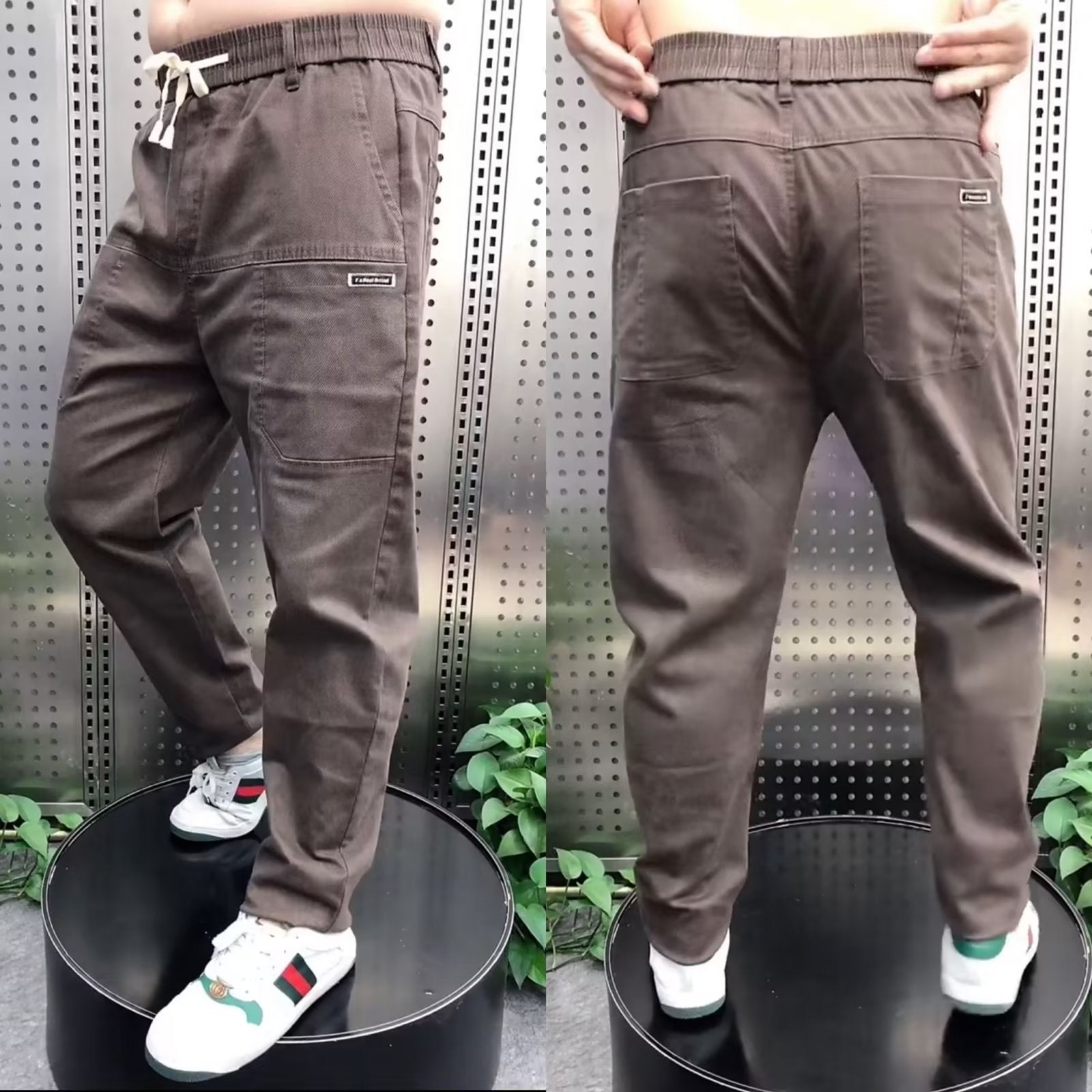 Pantaloni casual de primăvară, mărime mare, largi, drepți, din denim uni