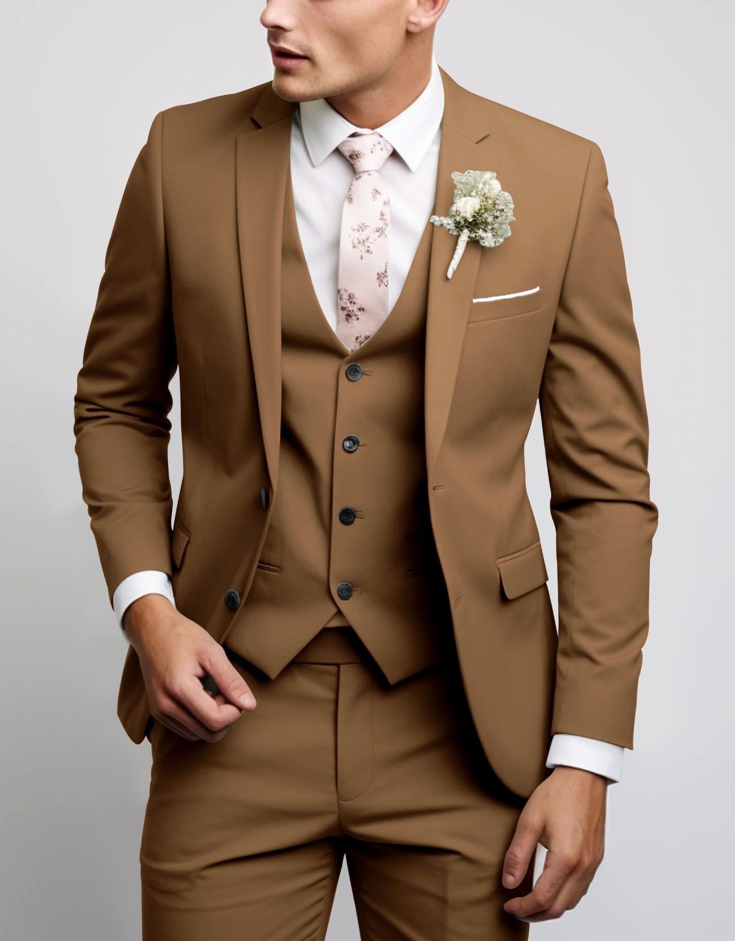 Set de costum casual versatil pentru bărbați cu doi nasturi
