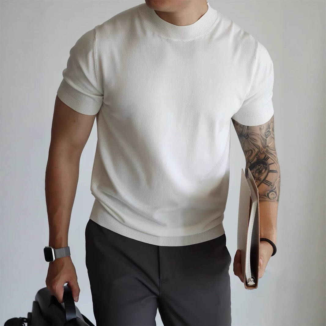 Tricou Casual De Lucru Cu Guler Mic Și Înalt