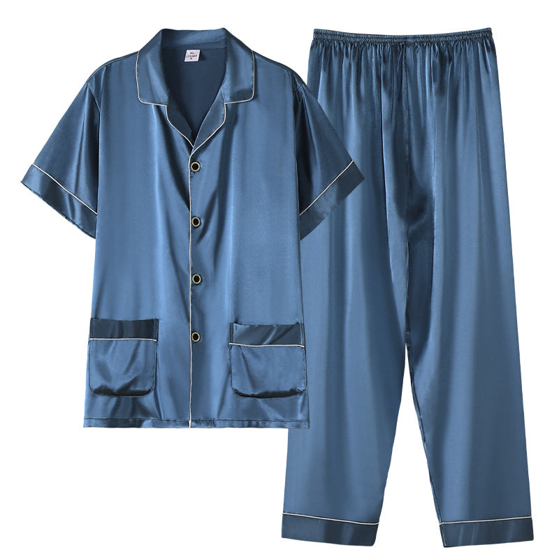 Costum subțire de casă pentru bărbați, cu mânecă scurtă și pantaloni scurți de vară
