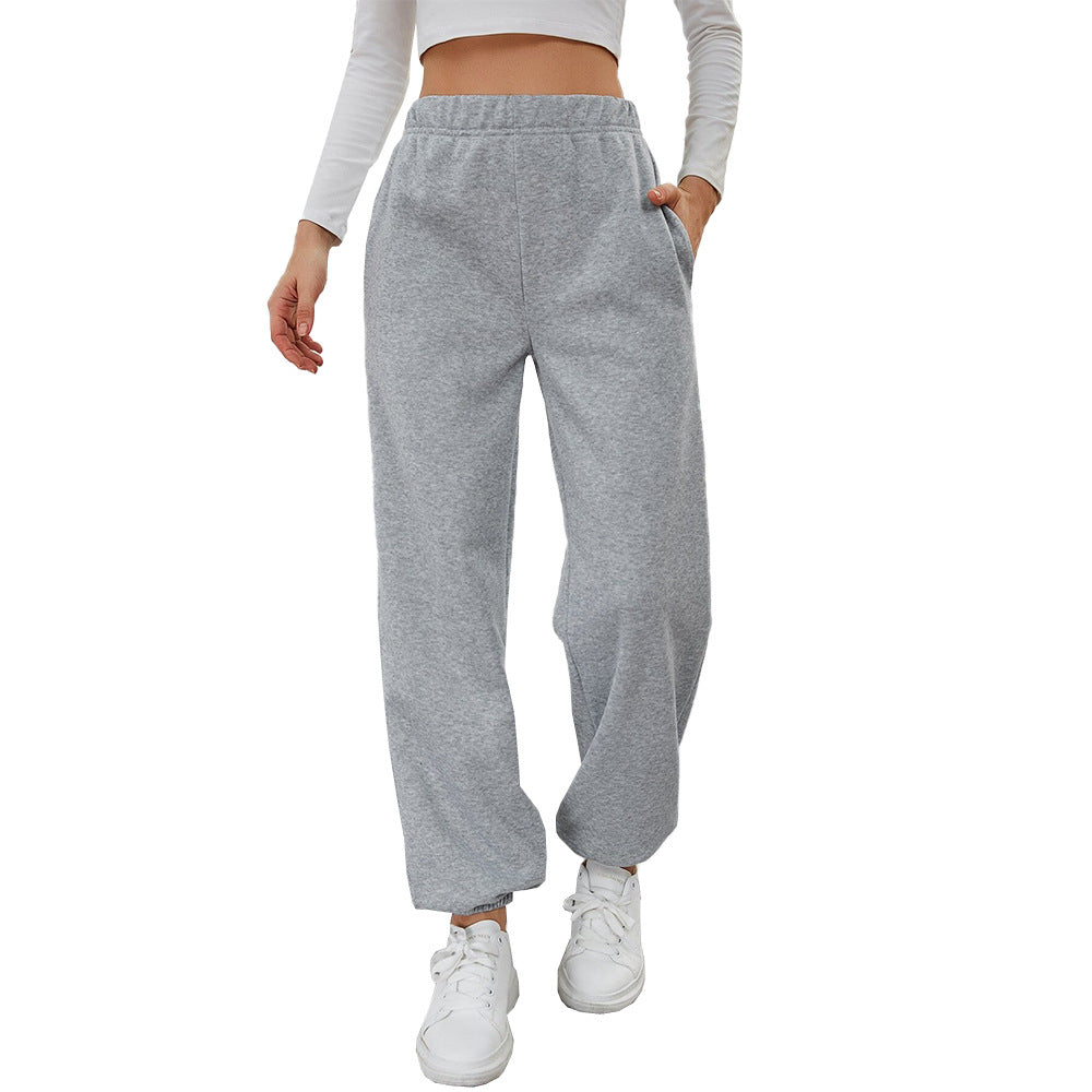 Pantaloni casual pentru femei, căptușiți cu fleece