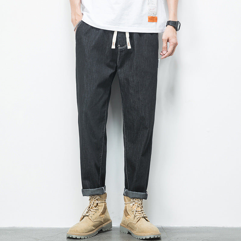 Men's Loose Plus Size Elastic Waist Jeans