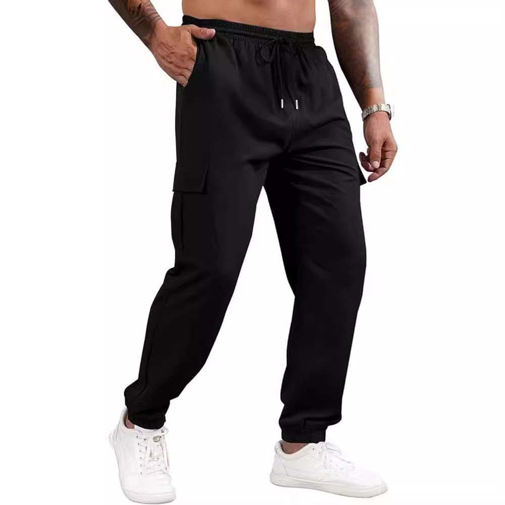 Pantaloni cargo drepți, largi, cu multiple buzunare