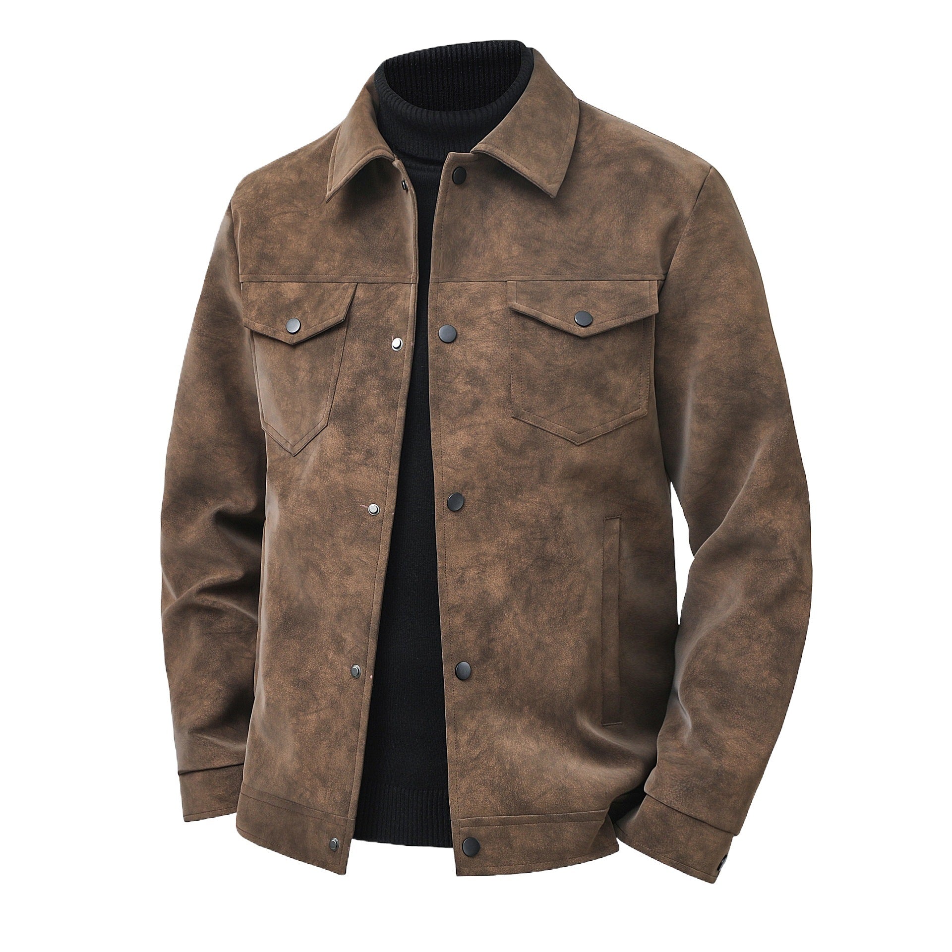 Geacă bărbătească din piele, stil vintage american, la modă, casual, streetwear