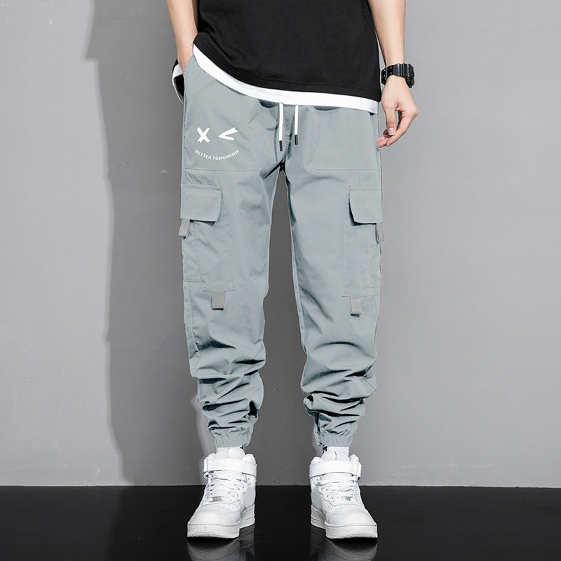 Pantaloni Cargo Bărbați Primăvară-Toamnă, Model Nou, Trendy, Lărgi, Versatili, de Exterior, Cu Buzunare Multiple, Casual