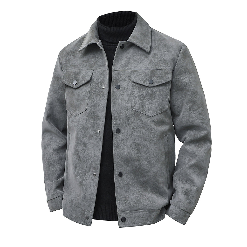 Geacă bărbătească din piele, stil vintage american, la modă, casual, streetwear